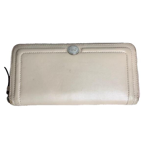 COACH Ivory Zip Around Wallet - Picture 1 of 9